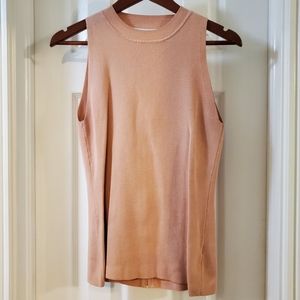 Peach/Cream Antonio Melani Lightweight Knit Sleeveless Blouse w/ Zipper Back (M)